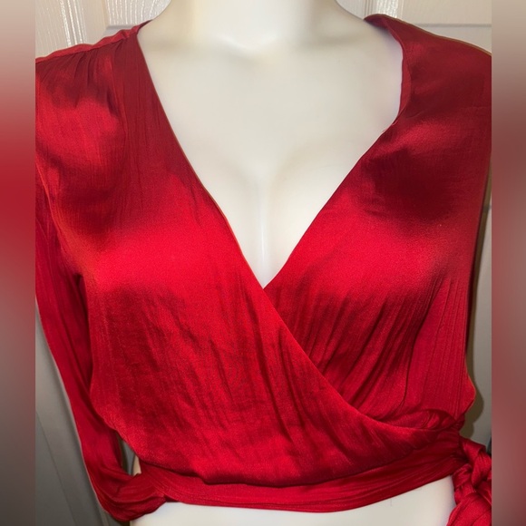 Banana Republic Tops - Banana Republic Red Silk Blouse Size M